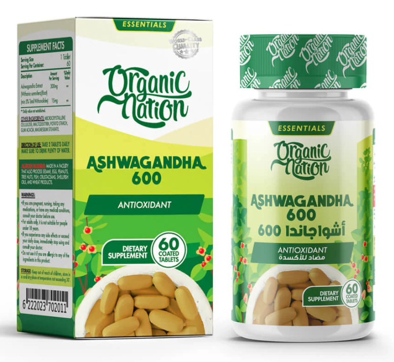 ORGANIC NATION ASHWAGANDHA 600 60TABS