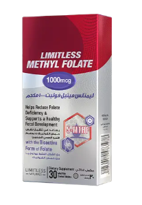 LIMITLESS METHYL FOLATE 1000MCG 30TAB