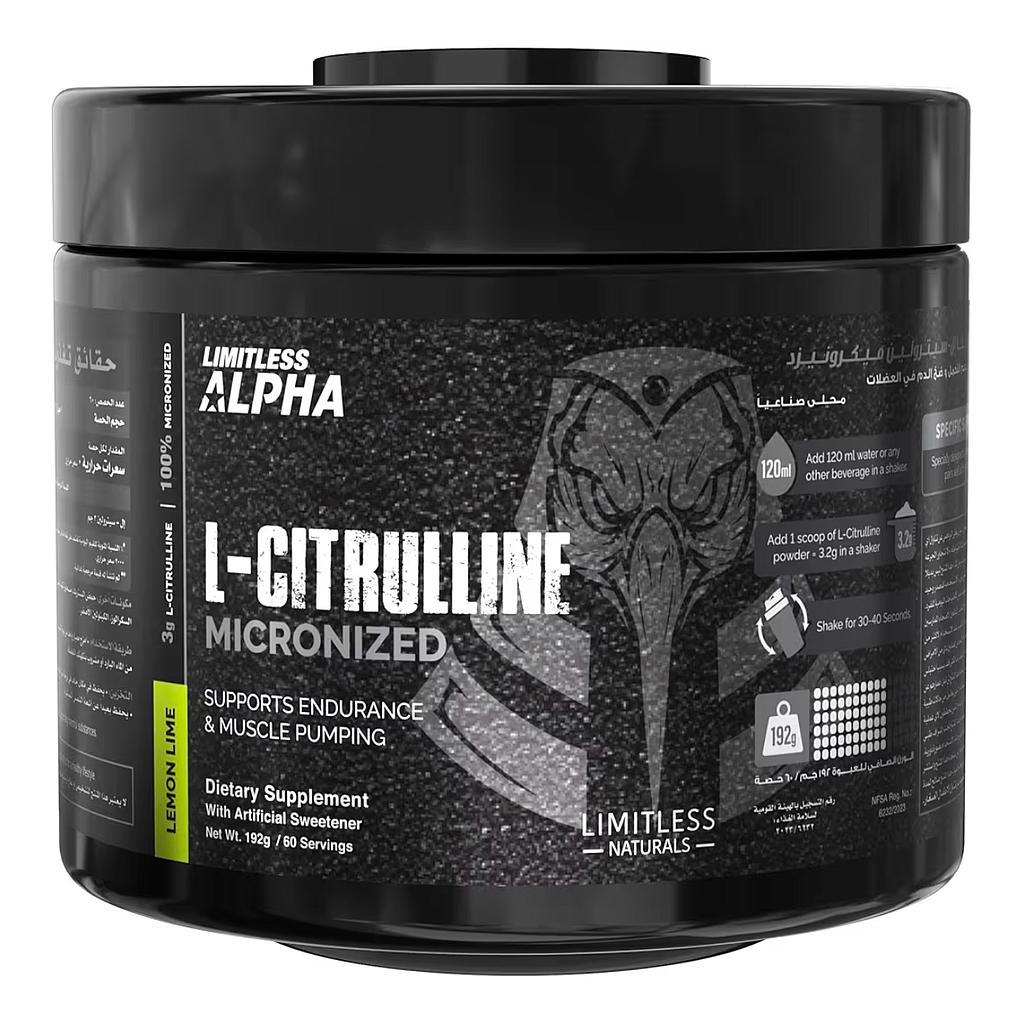 LIMITLESS ALPHA L-CITRULLINE  60 SERV 192 GM